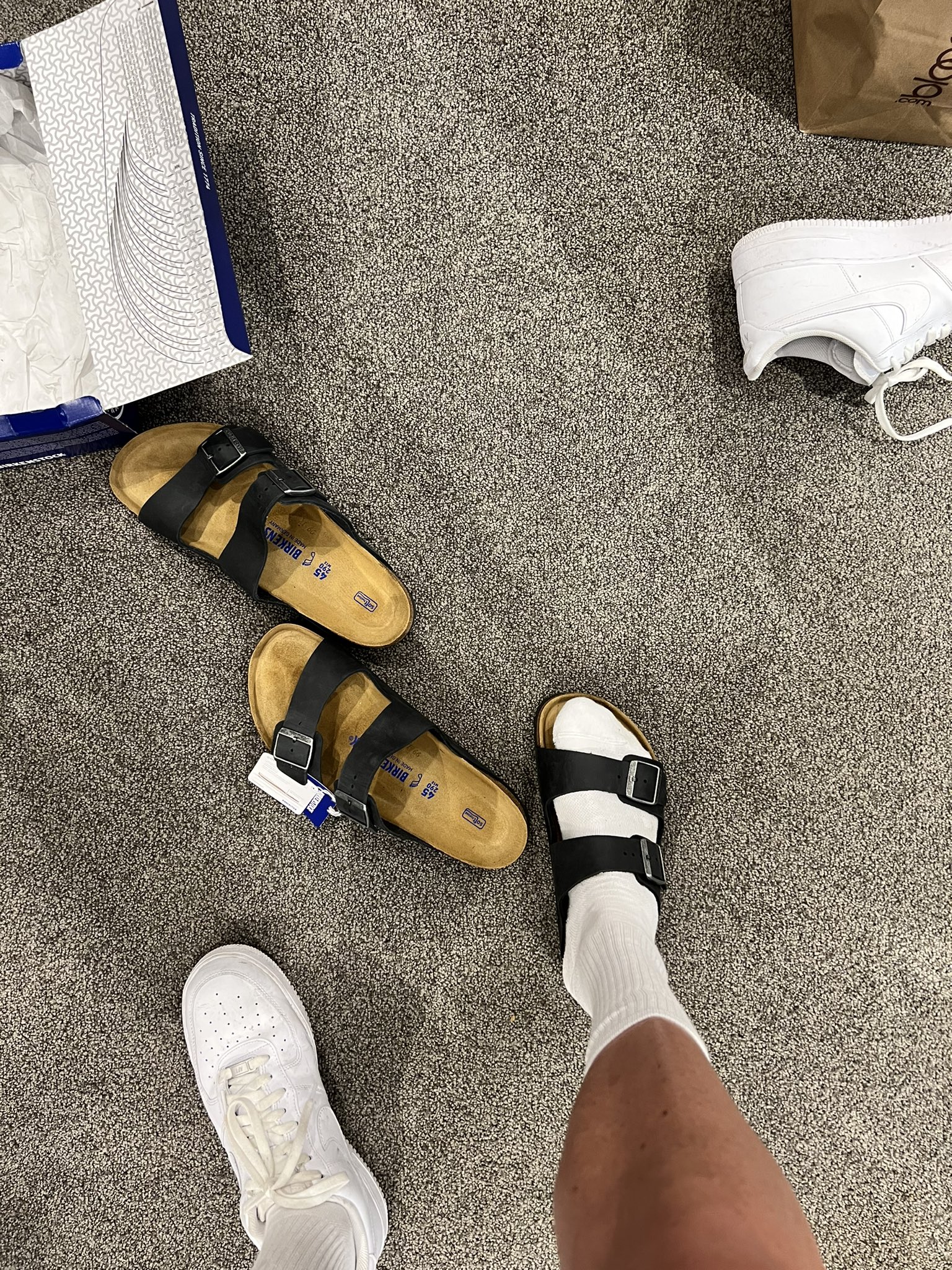 White nike socks with deals birkenstocks
