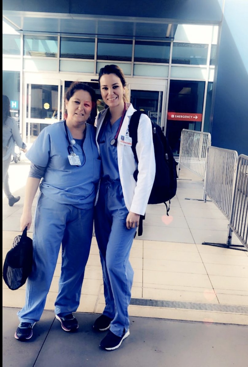 It’s crazy how life works sometimes. I get to work with my mom, at the same hospital in the same department. She has been a janitor here for 18 years. She raised a Latina physician in the making! Thank you ama, I am so proud to be your daughter! #MedTwitter @LatinasInMed