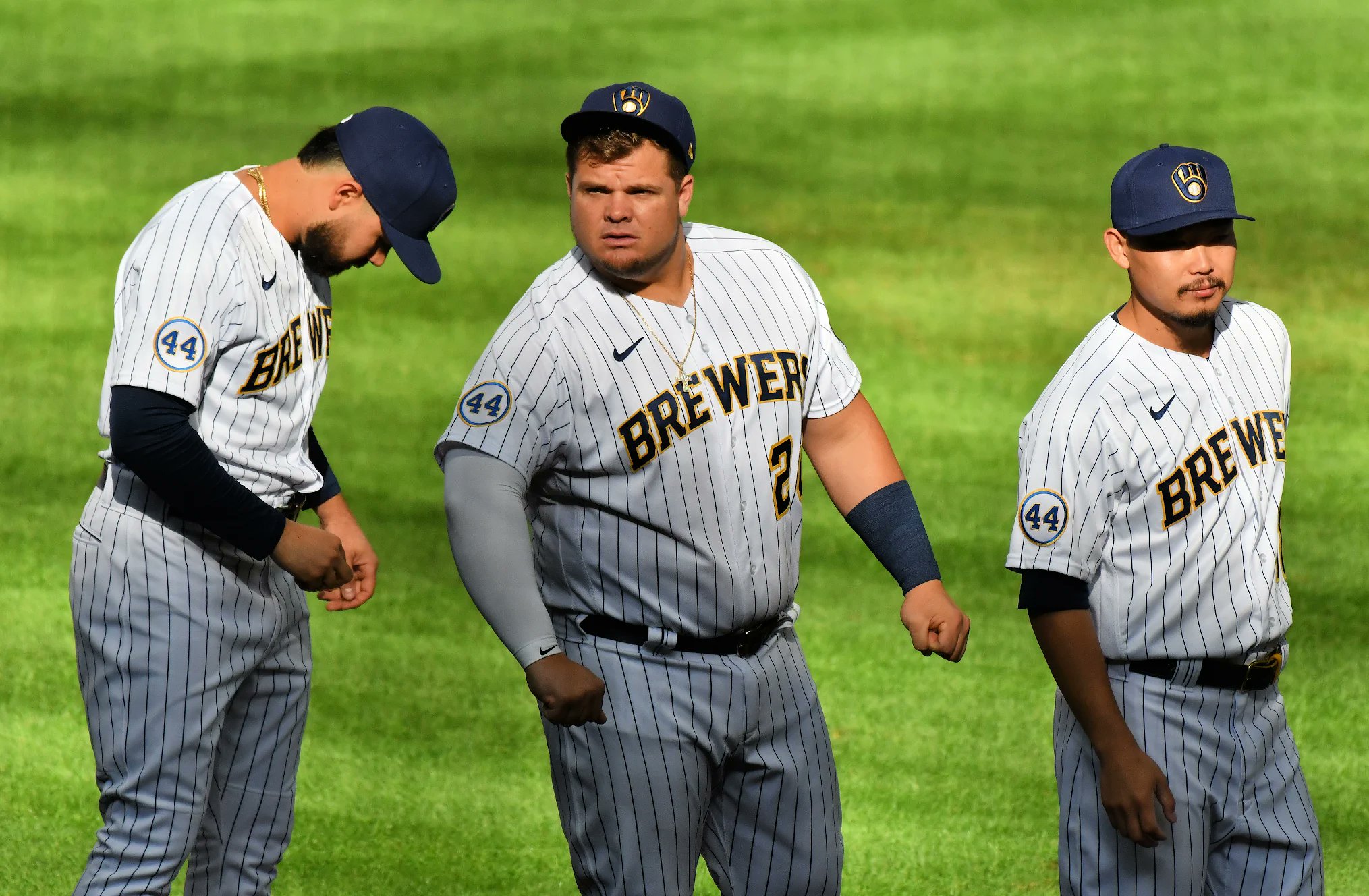 Drew Olson on X: There was a time this year when @haudricourt,  @Todd_Rosiak and @AdamMcCalvy referred to #Brewers 1B Daniel Vogelbach as  Babe. This photo from Friday does bear a striking resemblance