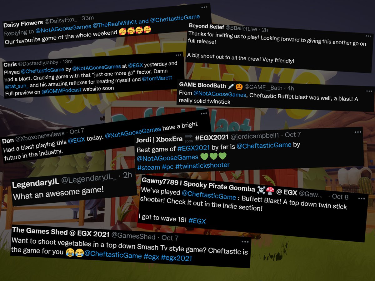 NotAGooseGames's tweet photo. @EGX has been a blast! Thank you each and everyone of your for all your feedback. We still have one more day left and our competition just got better ๐งโ๐ณ
#EGX2021 #NotAGoose #CheftasticGame @DerbyUni #Indiegamedev #Indiegame #Steam #Pitchyagame #madewithunreal #Screenshotsaturday https://t.co/YWTDOFDa1b