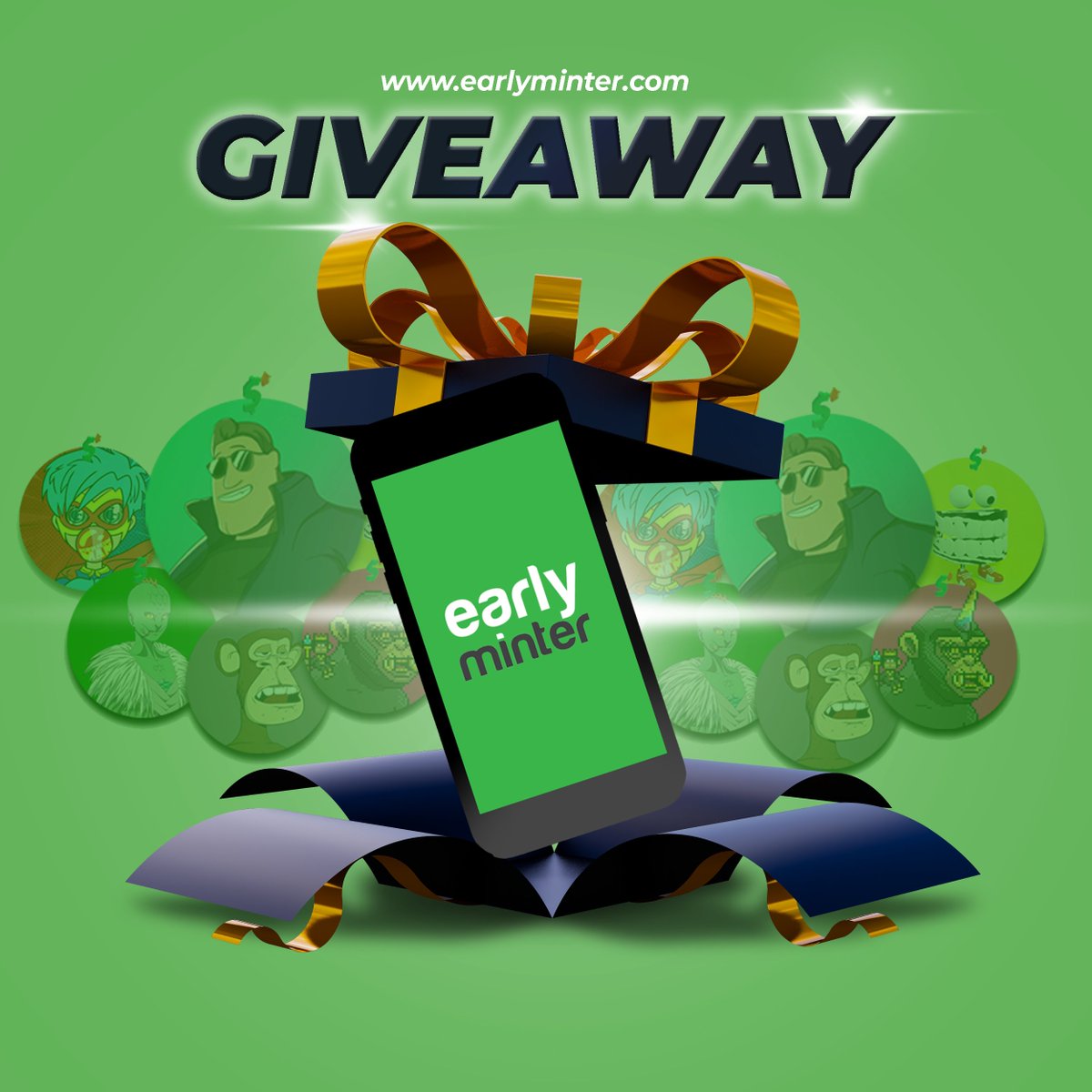 EarlyMinter's tweet image. Early Minter is Giving away 3 #NFT from the NFT Projects listed on our Platform. 

Once we hit 1000 Followers we will announce the winners. To enter follow the steps below: 

1⃣Like &amp;amp; Retweet 
2⃣Follow Us
3⃣Tag 3 friends

Good luck.
earlyminter.com
#NFTGiveaways #NFTdrop