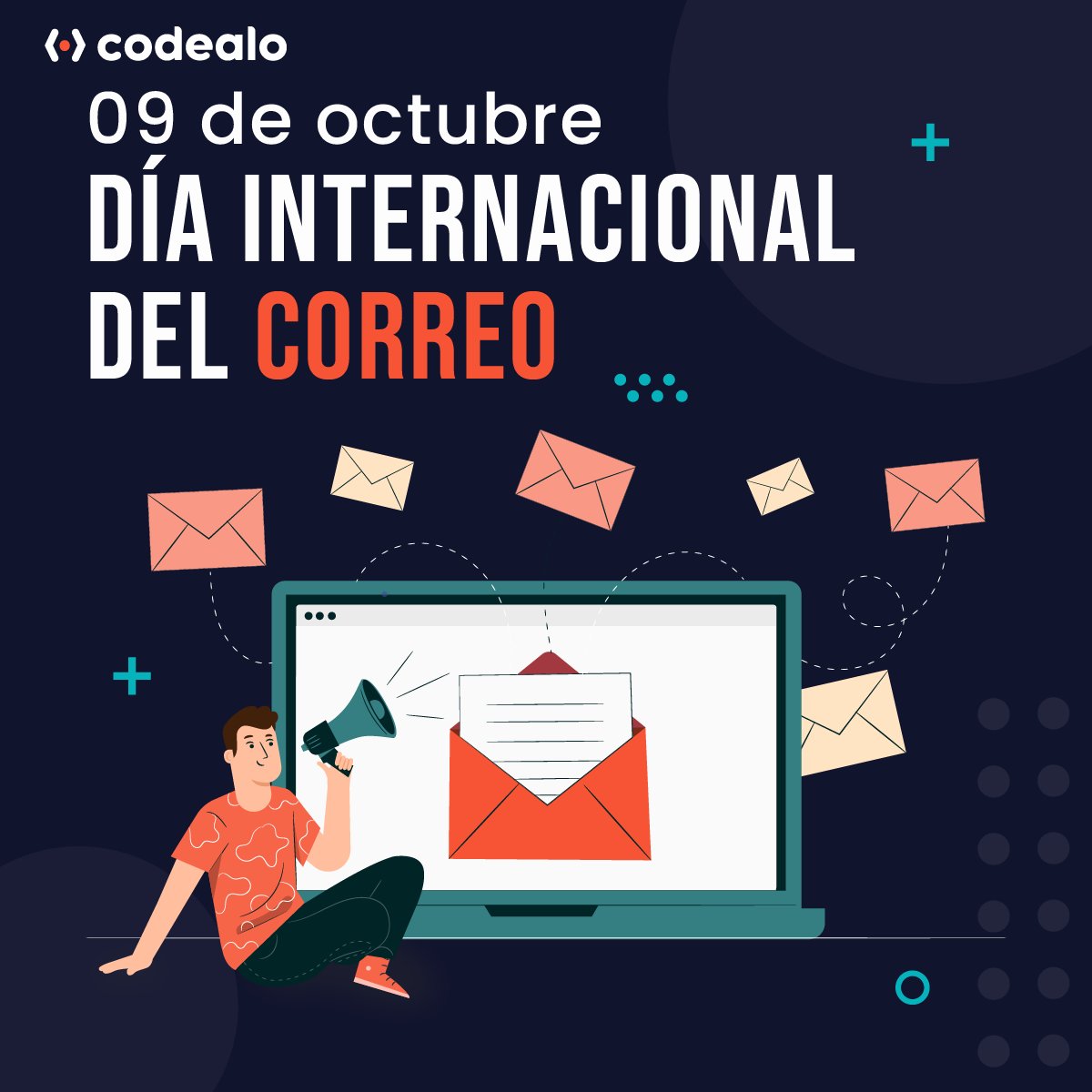 codealodev's tweet photo. TIENES UN CORREO 😉
Cada año, el 09 de octubre se celebra el Día Mundial del Correo.🥳
Crea, comparte y crece. ✨
#Codealo #Codevs #CreaComparteCrece #Correo #Email #ProgrammingLife #Programacion #AprendeProgramacion #Programmer #WebDeveloper #Programador https://t.co/V6D9axbPaz