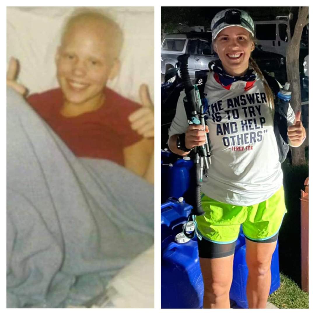 She did it! She's on the move again! After a quick sleep and some care from Lynda, Loren And Katie are back on the course moving at a great pace! 
THIS GIRL IS FIRE!! You couldn't stop her when she was a kid with cancer and you can't stop her now! 
Can't Stop, Won't stop!