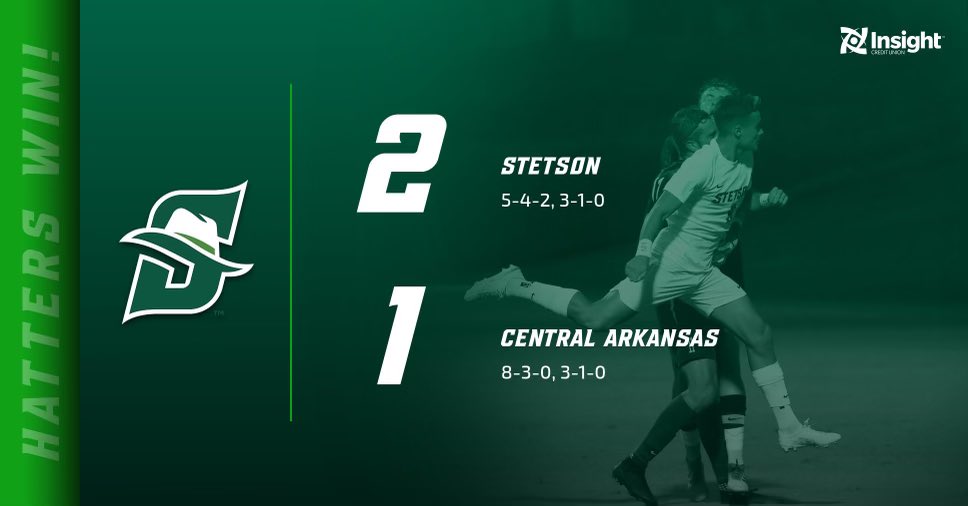 StetsonMSoccer's tweet photo. 4. IN. A. ROW ‼️
How about those Hats?!
#GoHatters 🎩⚽️ https://t.co/iv4UkvOU97