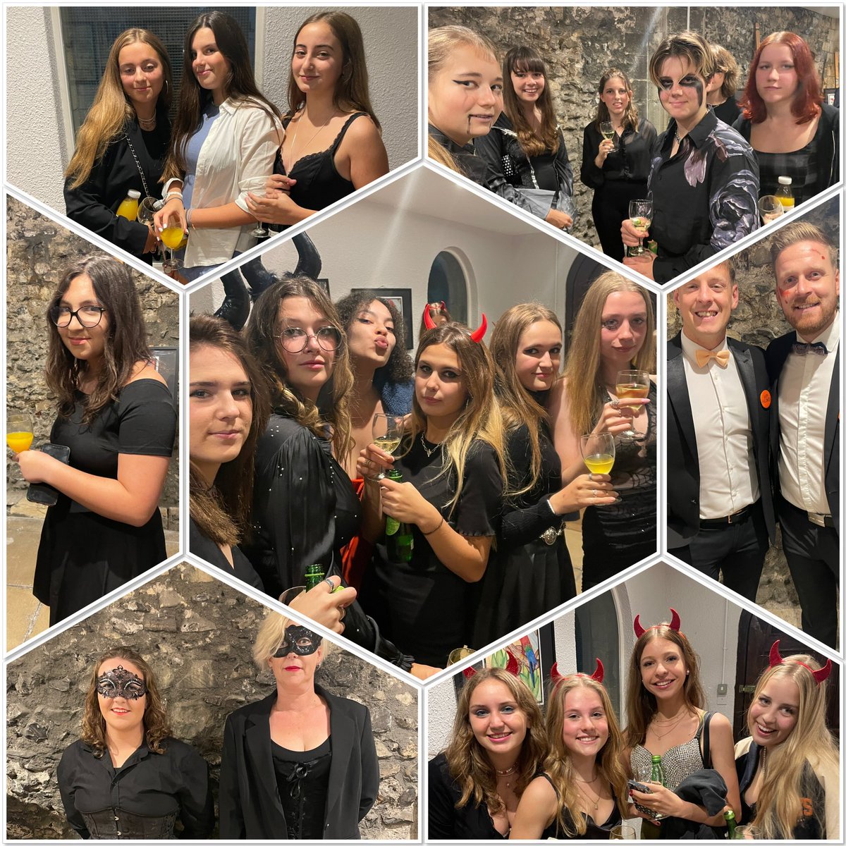 DovColStMartins's tweet photo. Two of our sixth form pupils (Annabelle and Adrìan) took the lead in organising our  🌚 Halloween Ball 2021 🎃 - so much fun and a huge success! The disco @SilentDiscoComp is now on and our boarders are making the most of it 🤗❗️👏🏼 https://t.co/IUXTmjyXJy