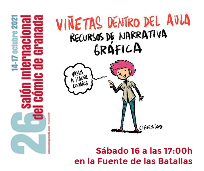 El Sábado 16, a las 17h, tendremos podremos disfrutar con la charla de Pedro Cifuentes, el profesor que revoluciona la forma de estudiar Historia con sus alucinantes cómics. Y ya sabéis, del 14 al 17 de octubre en la Fuente de las Batallas #comicGR #comics #cultura