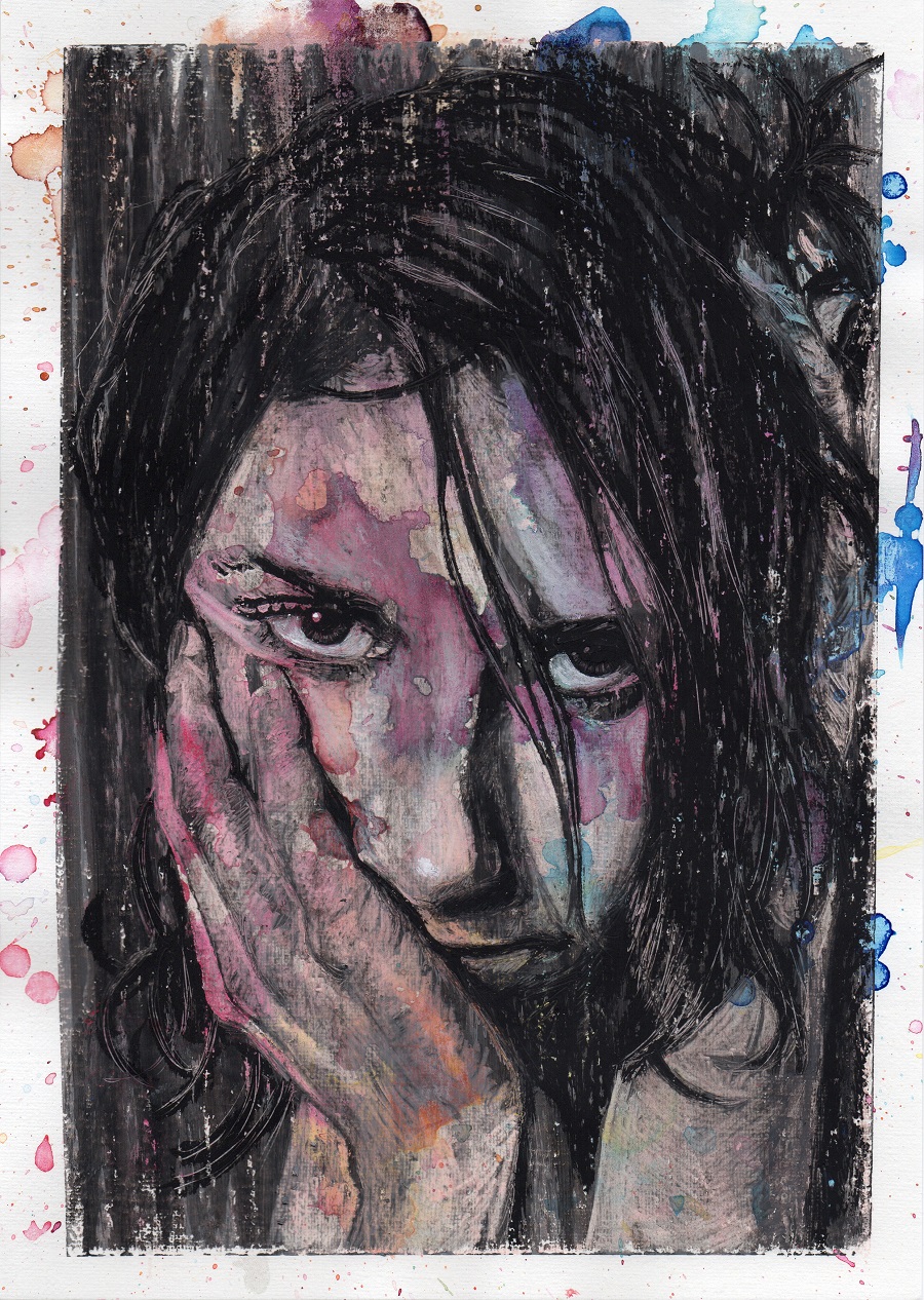 Happy birthday PJ Harvey! Oil and ink on acrylic paper, 30cm x 21cm. 