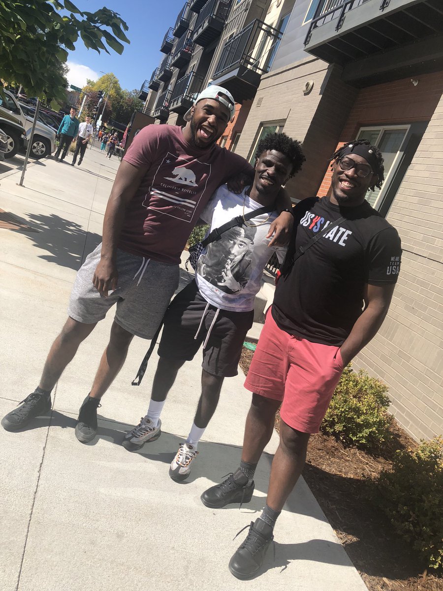 GadsonStrong's tweet photo. When @isuletterwinner link up! Got to connect with my @CycloneWR All-American brothers today! Been a minute, super grateful for our brotherhood! #GrowingGadson https://t.co/XGjEGdkAhM