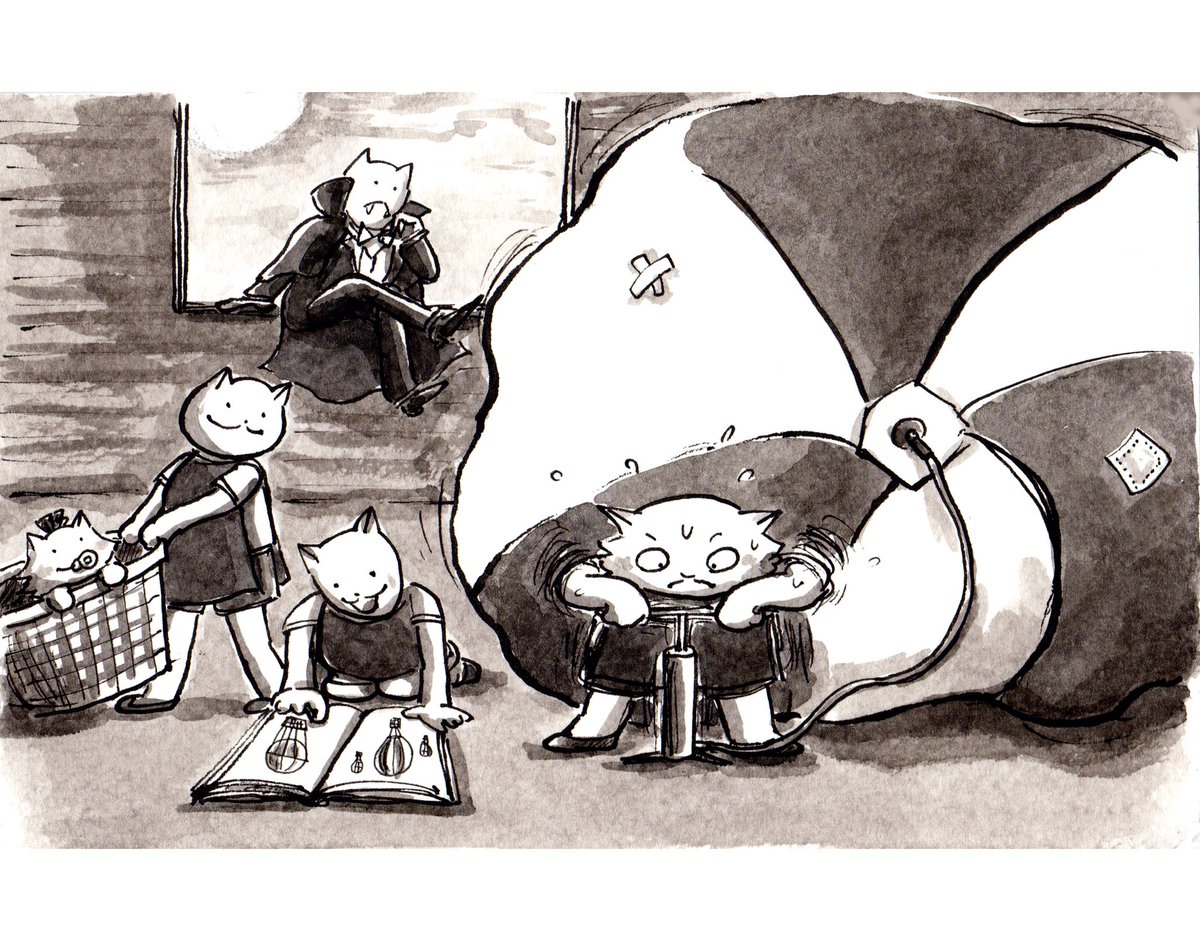 AtelierMidnight's tweet photo. Pressure
*
*
*
*
*
#scbwi #CBIGNYC #childrensbookillustration #penandink #storychallenge #midnightatelier #childrensbookartist #childrensbookillustrator @jakeparker @inktober #inktober #inktober2021 #inktoberallyearlong #presssure #inktoberpressure #hotairballoon https://t.co/XURS6LOrVc