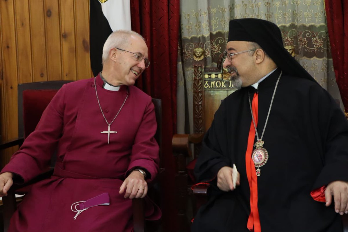 ArchbishopSarah's tweet photo. The friendship and dialogue between Egypt��s Anglican, Catholic, Orthodox and Oriental Orthodox churches is a gift to the whole Church. 

Honoured to meet with the Coptic Catholic and Greek Orthodox Patriarchs of Alexandria alongside the Anglican Archbishop of Alexandria today. https://t.co/GbfOsFxlse