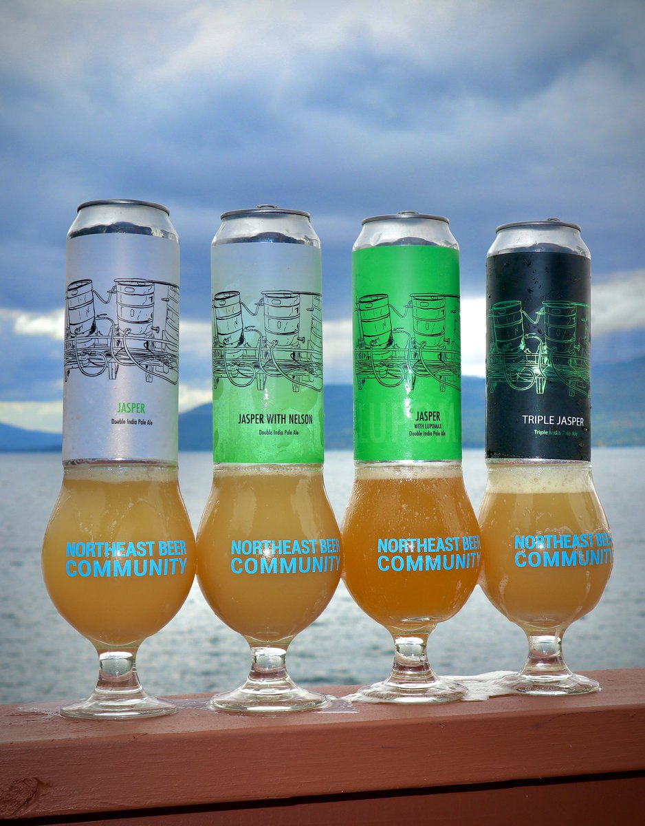 Jasper Vertical - Jasper, Jasper w/ Nelson, Jasper w/ Lupomax, and Triple Jasper. All enjoyed on Lake George <a href="/FidensBrewing/">Fidens Brewing Company</a>. What are y’all having? #NEBeerCommunity
