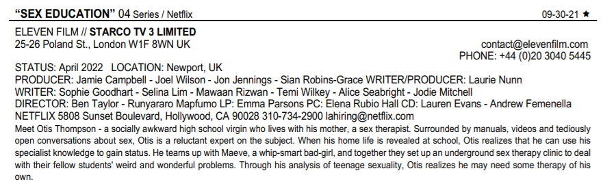 dodgerfan4life9's tweet photo. Sex Education will be filming Season 4 in April in the UK. #netflix #netflixfilming #sexeducation https://t.co/3XbpIiYPFt