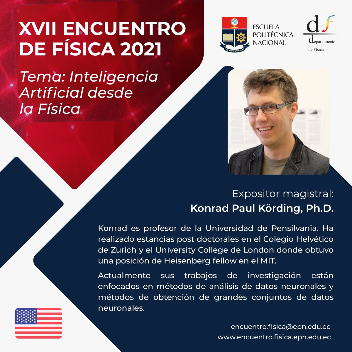 La inteligencia artificial ha permeado a todos los sectores de la ciencia e ingeniería. 🤖🧐🔬¿Quieres saber qué tan relevante es esta disciplina en nuestra sociedad?👥🙌👀
🗓Del 25 al 29 de octubre de 2021.
✍🏽 Regístrate en: bit.ly/3jVDc4x
ℹ️ encuentrofisica.epn.edu.ec