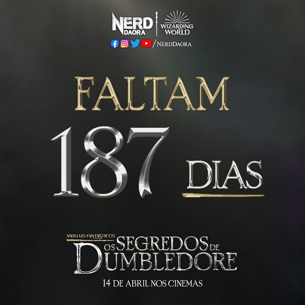 nerddaora's tweet photo. Faltam 187 dias para a estreia de #AnimaisFantásticos: Os Segredos de Dumbledore, que chega aos cinemas em 14 de abril de 2022.
#OsSegredosDeDumbledore #DumbledoreExposed #HarryPotter #WizardingWorld #MagicInProgress #Dumbledore #Grindelwald #MadsMikkelsen #AureliusDumbledore https://t.co/iWyg9i4ni4