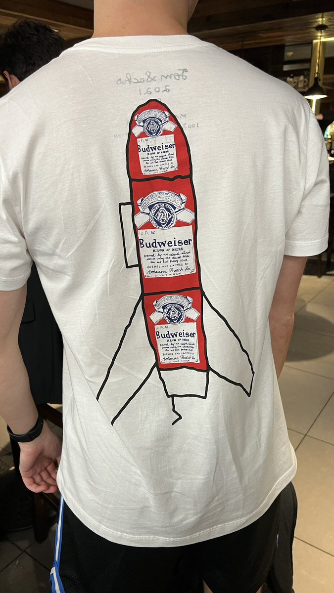 Giving away my limited edition Budweiser x Tom Sachs Rocket Factory shirt! Just make sure you:
1) follow <a href="/hunterorrell/">hunter orrell🔥</a>
2) follow <a href="/futureproofxyz/">Futureproof</a> 
3) RT
* <a href="/dylanorrell/"></a> pictured wearing his