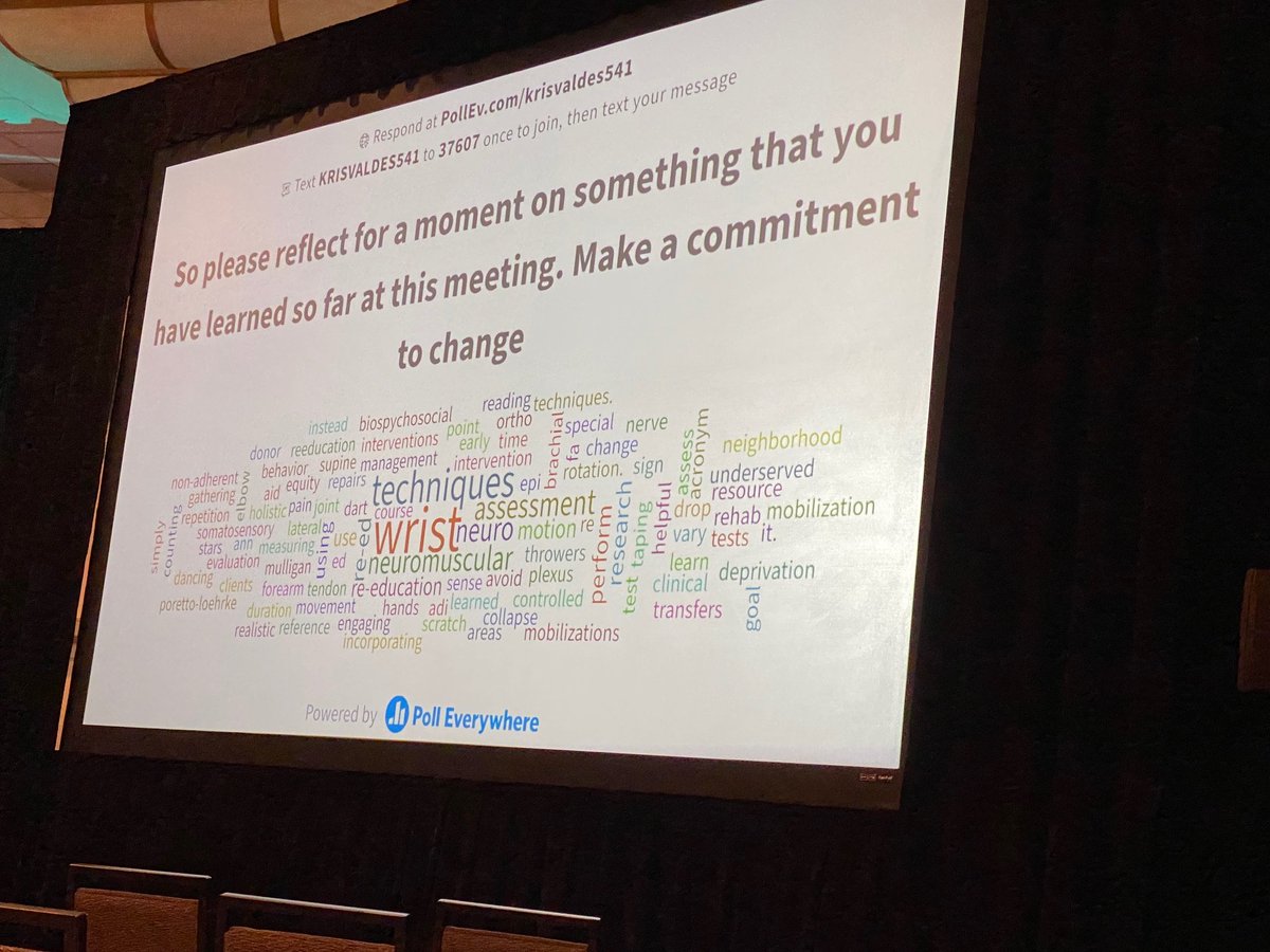 HandTherapyASHT's tweet photo. What have #ASHT2021 attendees learned so far during this year's hybrid conference?
@KristinValdes encouraged attendees to share their real-time reflections during her Nathalie Barr Lecture, "Reflection and Change During Unprecedented Times." https://t.co/78Fn5RSKbD