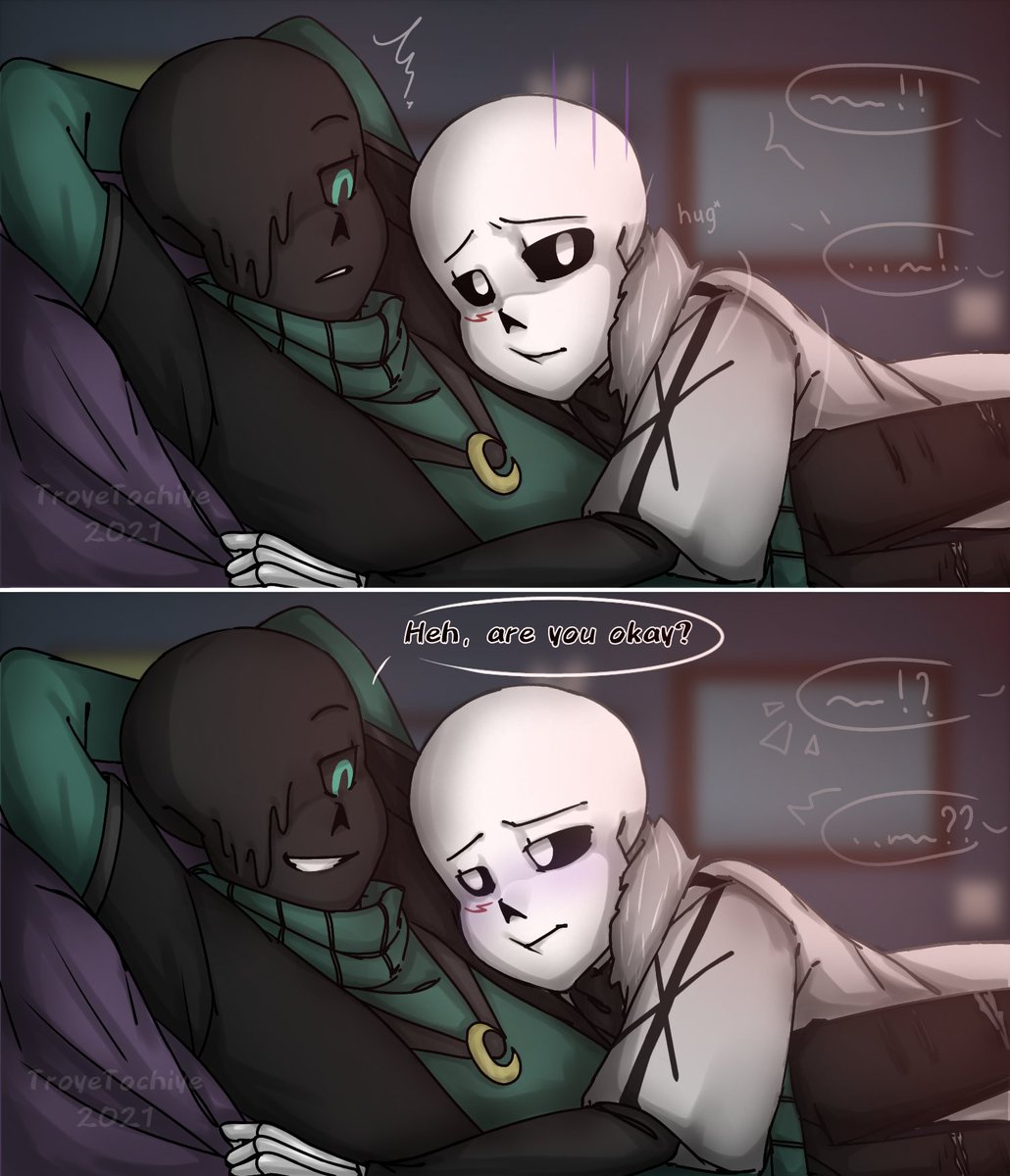 T3_tochiye's tweet photo. Watching Horror movie 🤧✨
Depressive AU! ❤
Gift for @Manuru_15 

#NightmareSans #CrossSans #NightCross #Crossmare #DepressiveAU https://t.co/JdREVyLIKY