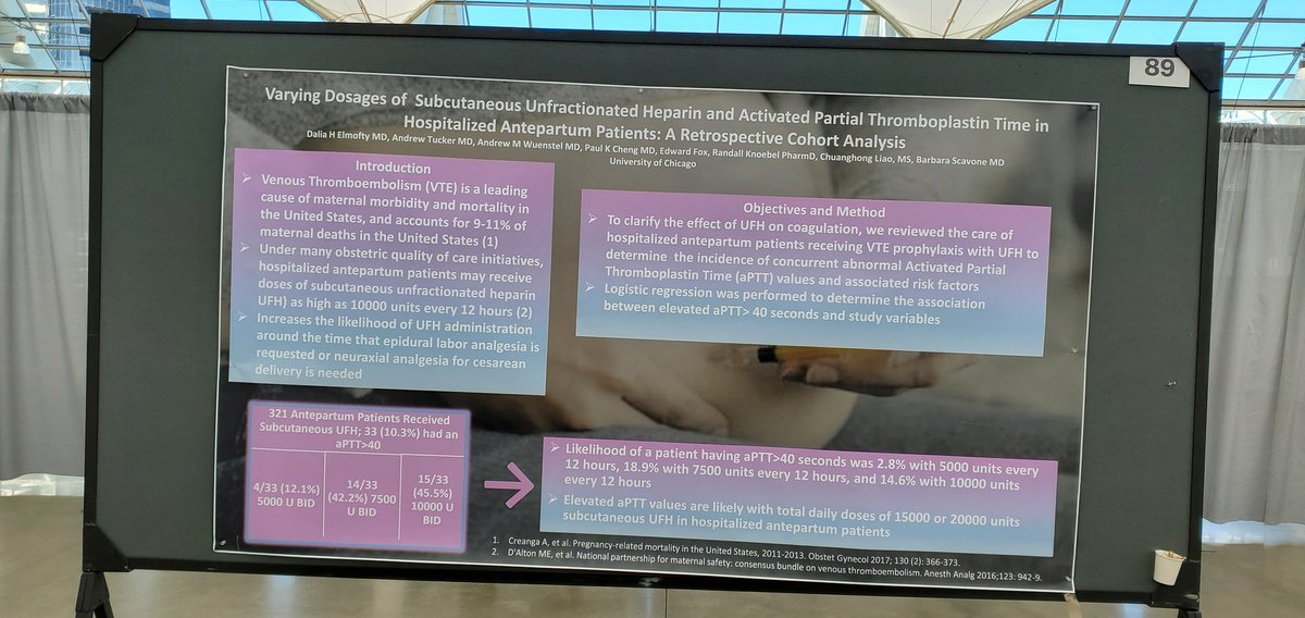 DElmofty's tweet photo. Excited to present our data on SC heparin and APTT in hospitalized antepartum patients 
#anes21 @KohanLynn @MagdaAnitescuMD @RKnobes https://t.co/xT2QBtllhn