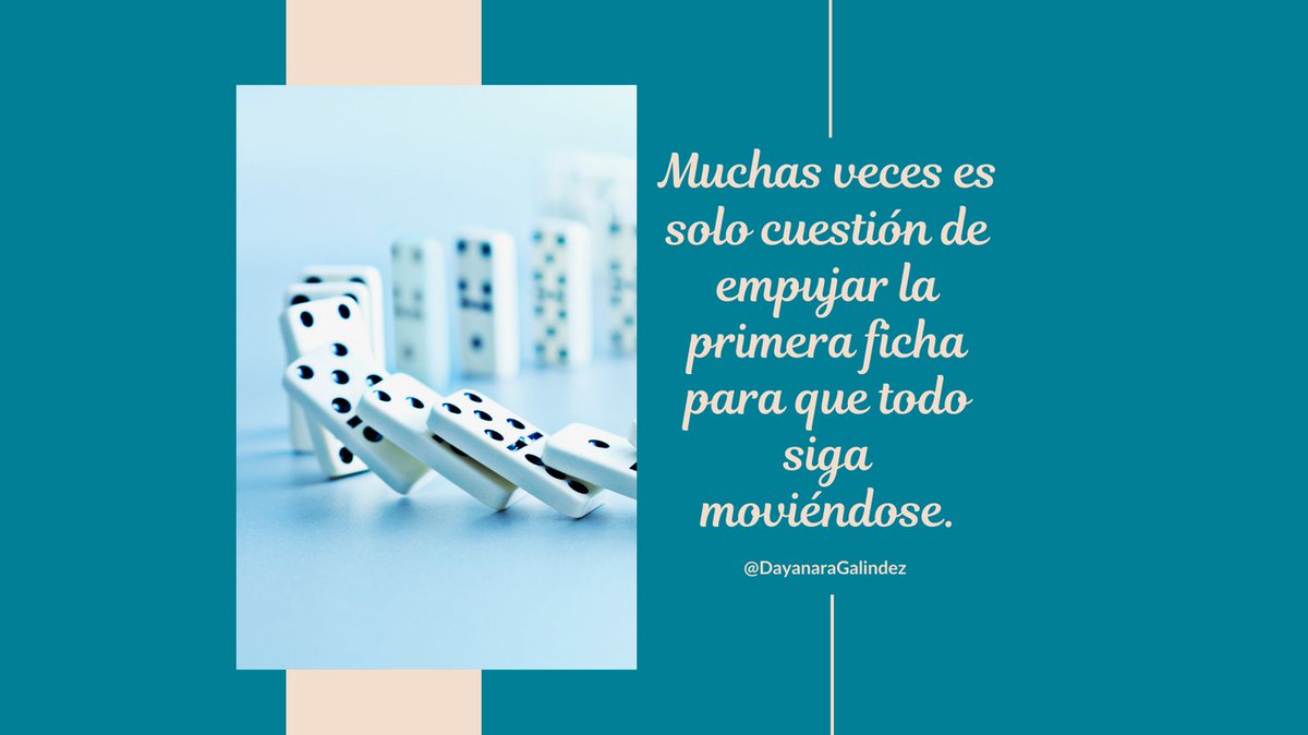 Muchas veces es solo cuestión de empujar la primera ficha para que todo siga moviéndose 😉 
Sí, así como el efecto dominó.
Cuéntame ¿Si lo habías pensado de esta manera?
#metas #desarrollopersonal #gestióndeltiempo #tomaacción #seguimosadelante