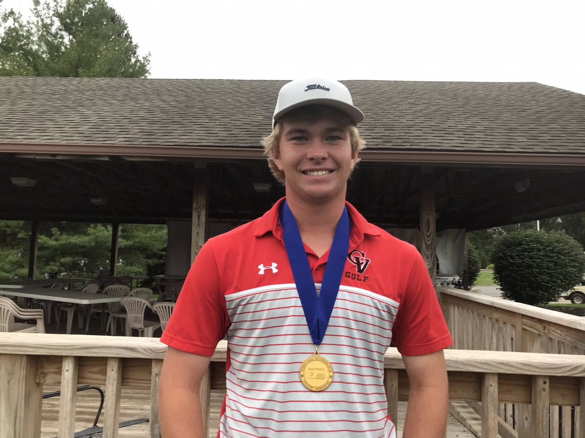 piaadistrict3's tweet photo. Brady Davidson shoots even par 70-74-144 to win the 2021-2022 District III M&amp;T Bank Class 3A Boys Golf Championship at Honey Run GC. He defeated Wilson’s Evan Jozwiak (75-70-145) by a stroke.

Brady is CV’s second District III boys golf individual champion (Jordan Shuey 2008) https://t.co/s7jijliko4