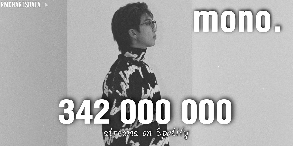 UniversBTS_'s tweet photo. [📊] 'Mono' de RM ultrapassou 342 MILHÕES de streams no Spotify! 

Parabéns Namjoon! 💕

🐱| cr. rmchartsdata @BTS_twt https://t.co/UaQNDdAADz