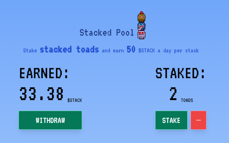 baernulf's tweet photo. Just added a 2nd stacked toad. Lets go!! @StackedToads 🐸🐸 https://t.co/ofJX2tqJTc