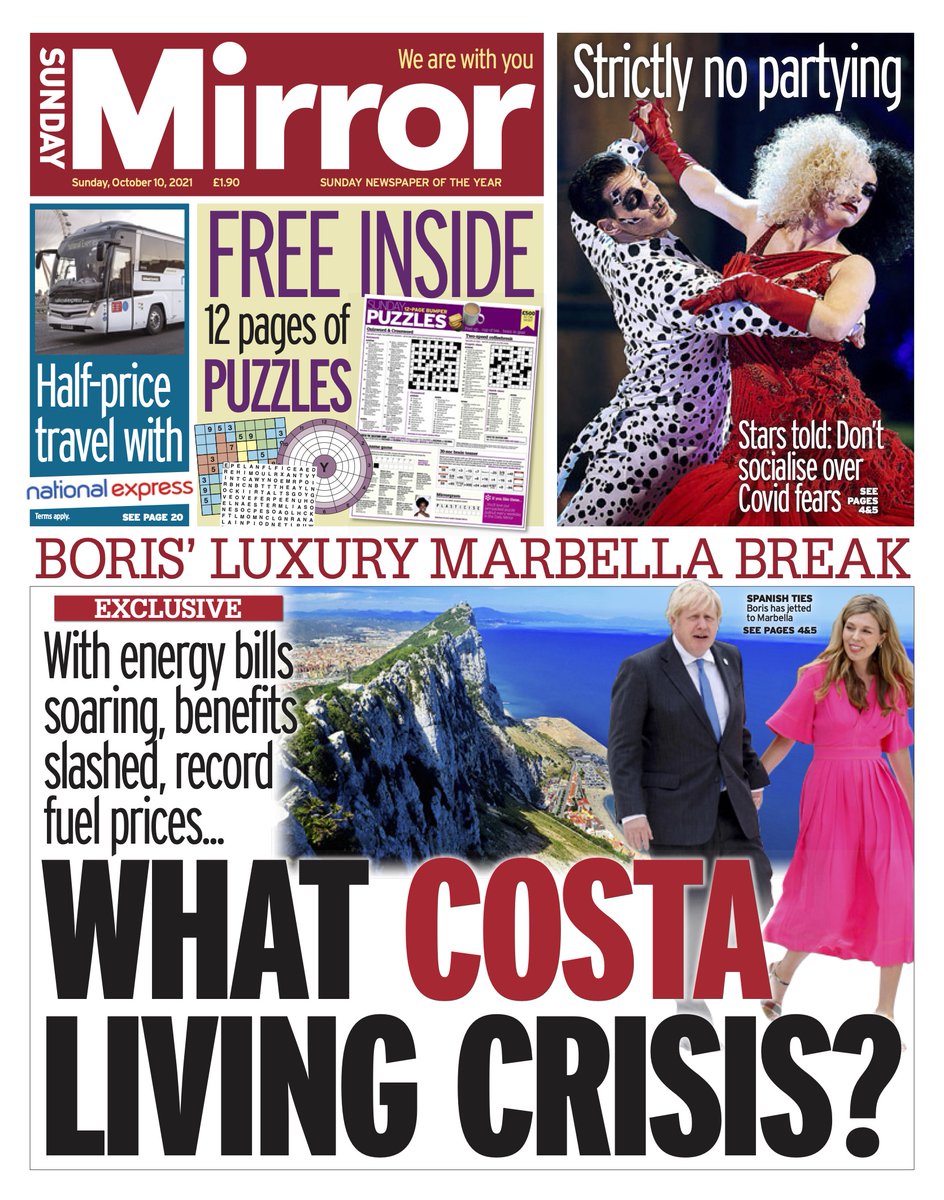 The Mirror on Twitter: "Tomorrow's front page: Boris' luxury Marbella break  #TomorrowsPapersToday https://t.co/JXqNdfil4K… "