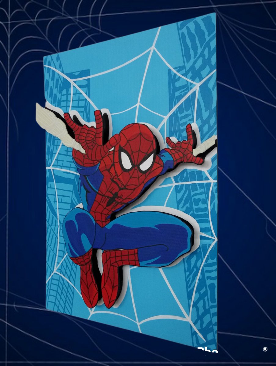 IdeasYAPJUNIOR's tweet photo. Nuestro sentido arácnido nos hizo realizar este genial cuadro... Y listo para ser colocado y se vea padrisimo en la habitación... 😎 #spiderman 🕸 #ideasyapjunior https://t.co/tuUNQ6BXVO