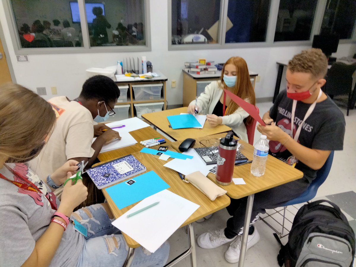 StreetinClass's tweet photo. Their digital portfolio is starting out on paper! Making the #Writing #students use their hands in different ways. It challenges them to problem solve spatially and removes their tendency toward perfection. #streetinclass #media #teachertwitter https://t.co/tdVYUmUcFt