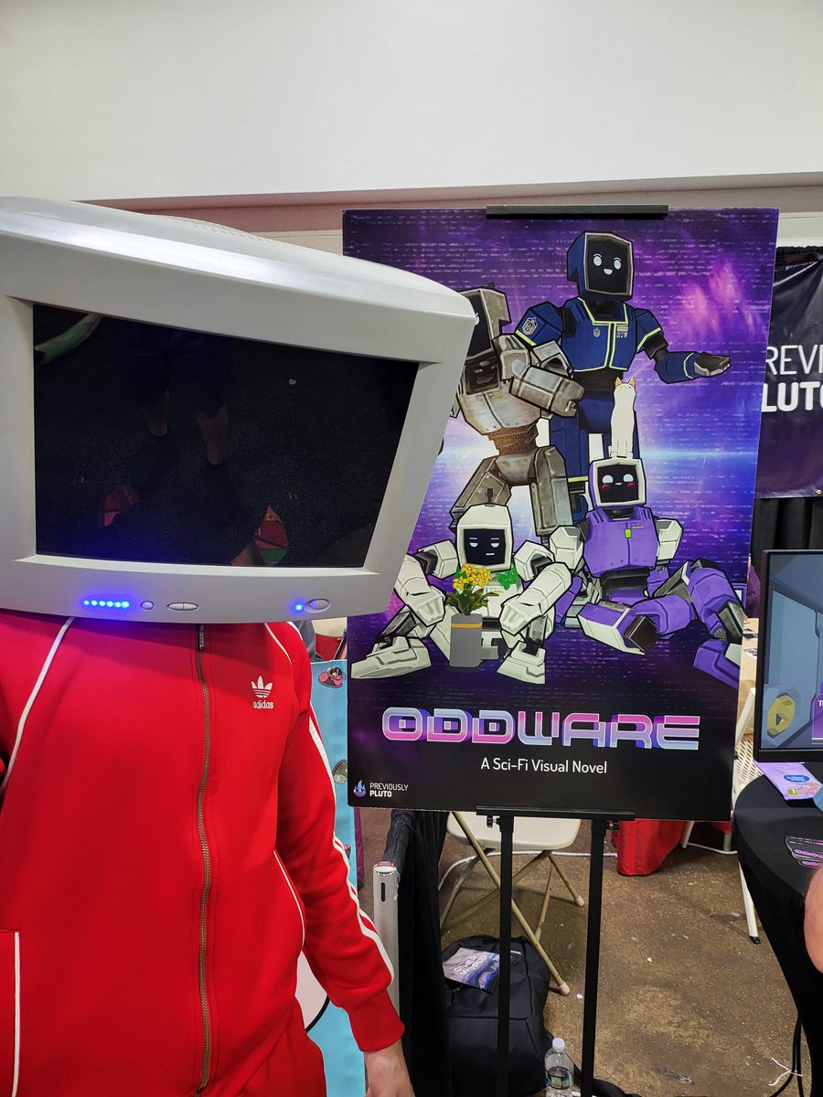 PreviouslyPluto's tweet photo. *beep bop* Alert! Alert! Android from Oddware, a sci-fi VN, is coming to life at @TooManyGames! *beep bop*
📝Side note, loving this epic cosplay 😍
#TooManyGames2021 #indiegame #oddware #visualnovel https://t.co/ctpUMCtNdu