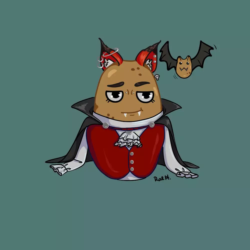 TXablee's tweet photo. A successful spookification of @daaigayeen1's profile photo!💖

#art #digitalart #drawing #digitaldrawing #illustration #digitalillustration #commision #commisionsopen #potato #furry #vampire #profilepictures #spooky #halloween #halloweenart #clipstudio https://t.co/yOY2D2RE3P