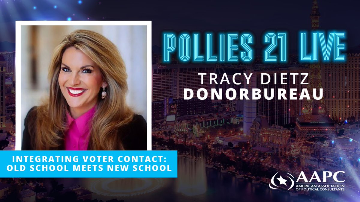 TheAAPC's tweet photo. Stay up to date with the latest trends in voter contact with @tadietz from @DonorBureau! Learn how to integrate multiple forms of communication to throw a bigger persuasive punch at #2021Pollies! Register today! https://t.co/6NK9bUC9uA https://t.co/jPDTLprYcg