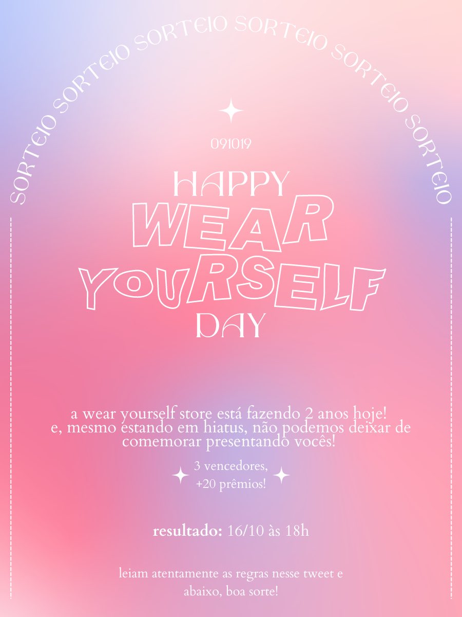 WEARYOURSTORE's tweet photo. sorteio 2 anos da wear ♡

regras: dar rt nesse tweet,
marcar 2 @,
seguir nosso perfil 

🗓️ resultado: 16/10 https://t.co/1ofLdHmK58