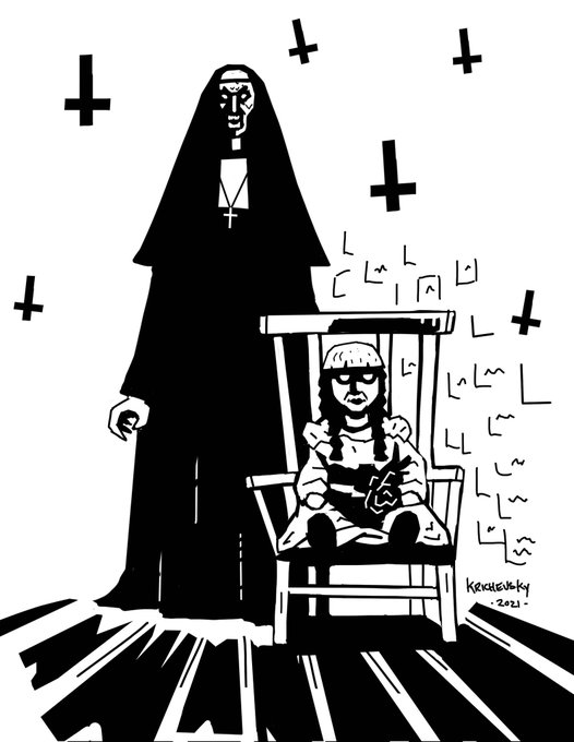 Day 7: The Nun and Annabelle from Conjuring. 