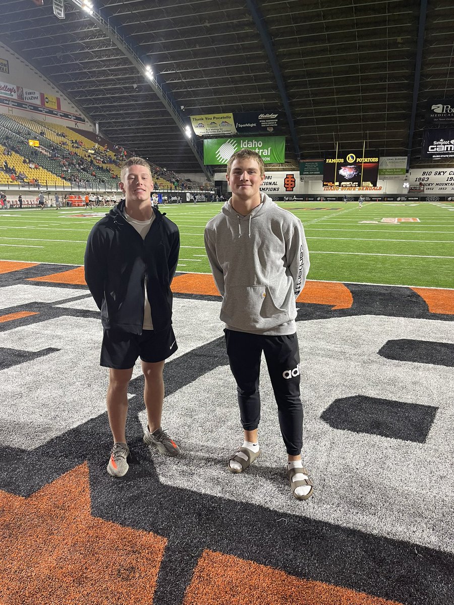 Had a great time at the @IdahoStateFB game. Glad they pulled out with the huge win. Thanks for having me @coachcooperISU <a href="/GravesHagen/">Hagen Graves</a>