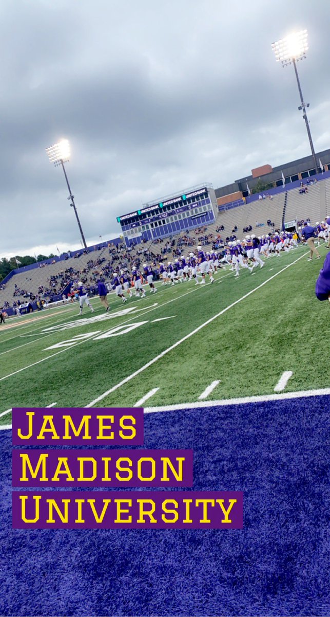 kylekoyne's tweet photo. Enjoyed my time at JMU today for the game! Huge thanks to coach @CoachShanahan_ @JMUFootball for having me out. @eporter823 @andrejones1185 https://t.co/WlJsY5dXBN