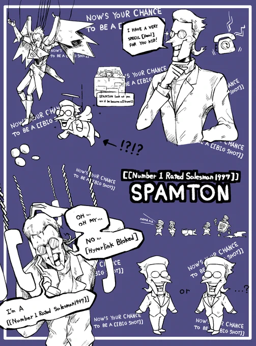 欲求に忠実にスパムトンを沢山描いた。NEOの頭身でセールスマンチックなお洋服着てるところを見たかった
#spamton #deltarunefanart 