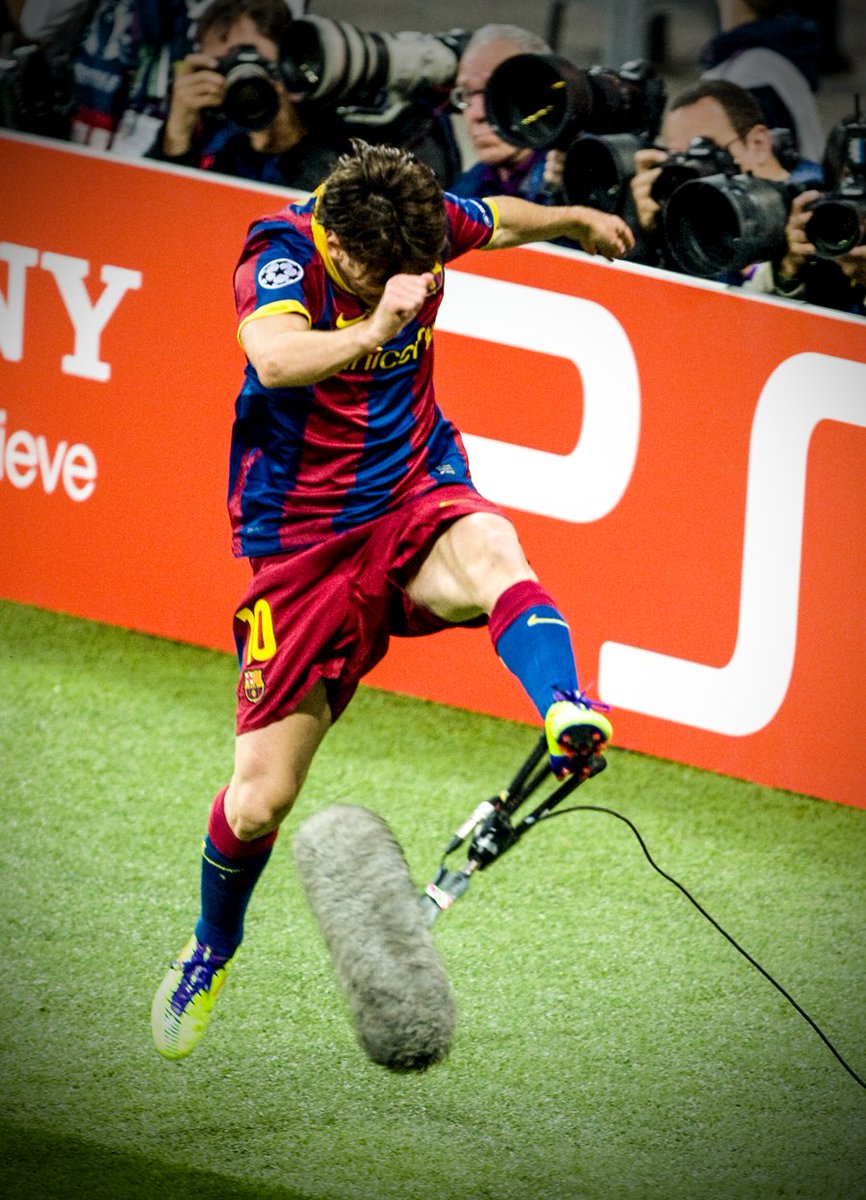 messipeak's tweet photo. The celebration of messi kicking the mic is very iconic. https://t.co/5419F2S1KZ