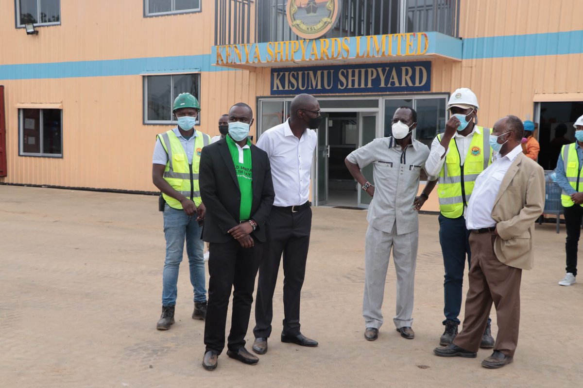KenyaShipyards's tweet photo. On 09 Oct 21, @KisumuCountyKE Governor H.E. @AnyangNyongo paid a visit to Kisumu Shipyards. KSL assured him of our commitment to contribute efforts towards the delivery of both the National Government's and County Government's goals. #Big4Agenda https://t.co/swQr63DFXp