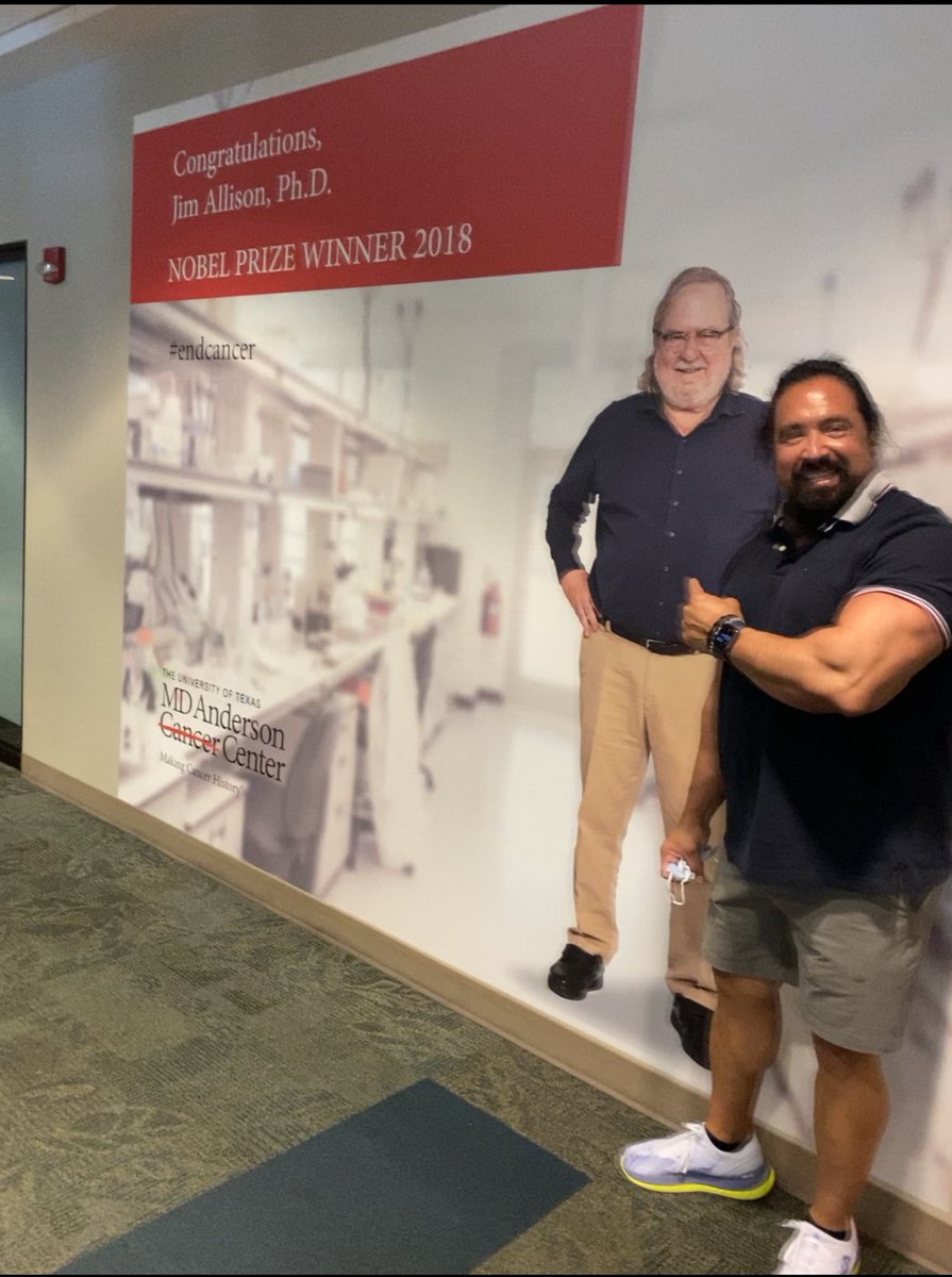This #nobelprize winner #drjimallison is from my hometown! Population 19,000. That’s how we roll down in Deep South Texas! 🧠and💪🏽! #endcancer <a href="/MDAndersonNews/">MD Anderson Cancer Center</a> #BreastCancerAwarenessMonth