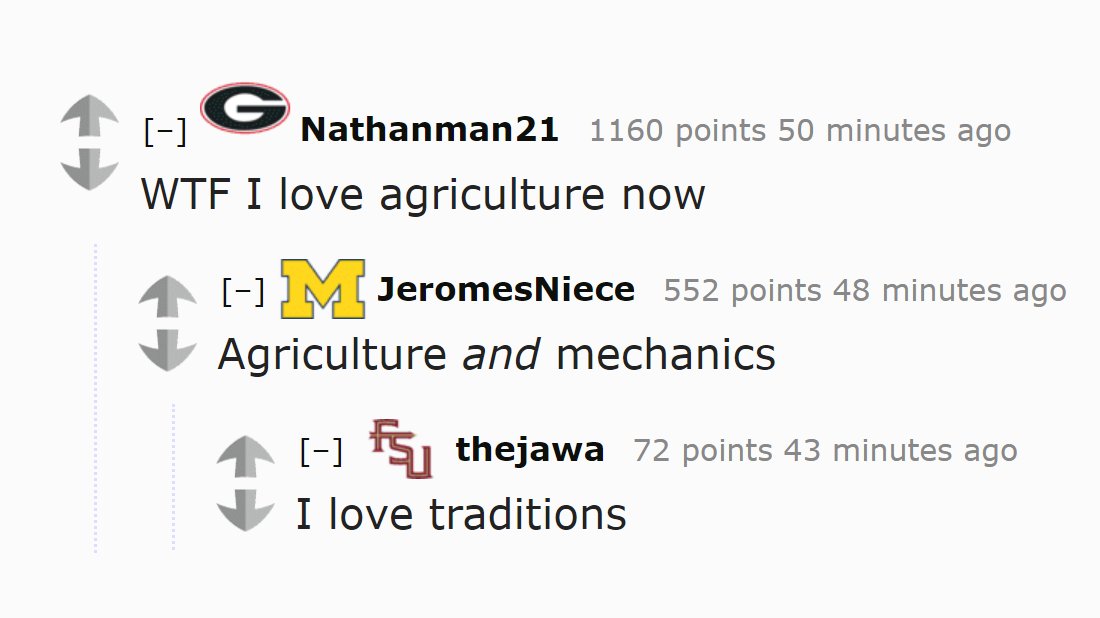 RedditCFB's tweet photo. The Aggie mentality is spreading... https://t.co/eI1cVvIUcZ