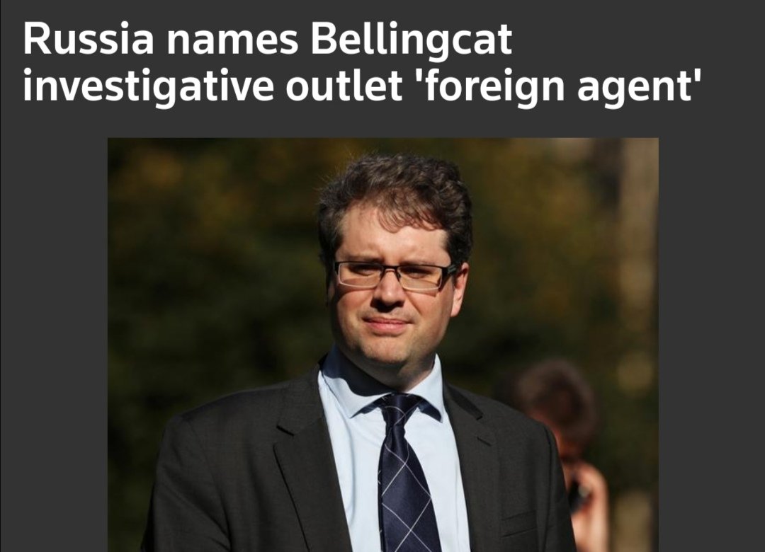 beingrichard's tweet photo. "Russia declares @Bellingcat a Foreign Agent."
Not before time.
#Bellingcat, now in NL to keep Euro MSM on anti Russia line, serves @AtlanticCouncil @NATO. As an arm of US/UK Intel it disseminates disinfo on issues like #Syria & #Navalny.
#EliotHiggins, a foreign agent indeed. https://t.co/GoqHYUZr7Z