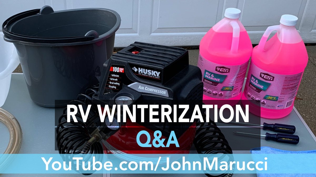 JohnMarucci's tweet image. On this episode, we’ll cover some questions we’ve received from our viewers about RV Winterization. These questions should help shed some light on issues that may come up. youtu.be/rhRoiU5PCcE 
#rvmainenance #rvwinterization #rvlife #rvdiy