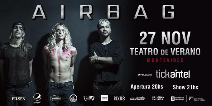 #Musica 🚀El 27/11 <a href="/AIRBAGoficial/">Patricio Sardelli</a> te espera en el <a href="/teatrodeverano/">Teatro de Verano Ramón Collazo</a> de #Montevideo y tenes que estar ahí! Entradas en venta por sistema <a href="/Tickantel/">Tickantel</a> #Imperdible #AirbagEnUruguay