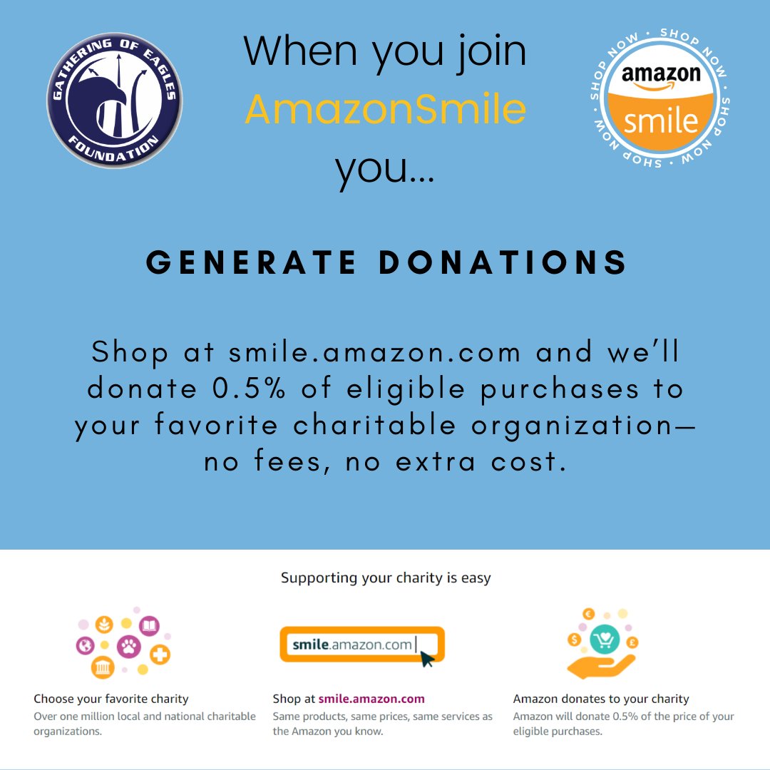 GOEFoundation's tweet photo. Help send kids to #spacecamp !!! π
Set up #amazonsmile with #goefoundation as your charity and amazon will donate on your behalf!
#stem #education #airpower #space #pilot #astronaut #scholarships #startstrongendstrong #forthekids https://t.co/uBzNRGzKsC