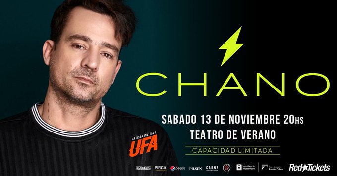 #Musica🚀El sábado 13/11 <a href="/CHANOTB/">CHANO</a> vuelve a #Montevideo para tocar en el <a href="/teatrodeverano/">Teatro de Verano Ramón Collazo</a> con los genios de <a href="/UFAmusica/">Ufa</a> como artistas invitados para abrir la noche! Conseguí tus tickets por sistema <a href="/RedTicketsUY/">RedTickets Uruguay</a> ! #ChanoEnUruguay