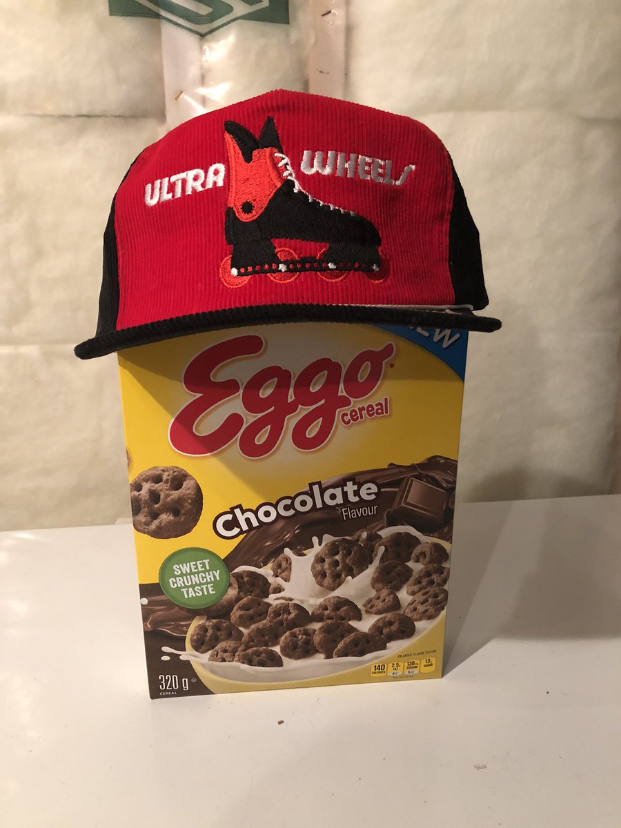 ThingsHatted's tweet image. Chocolate Eggo Cereal wearing a Vintage Ultra Wheels Inline Skates hat. #waynegretzky #Vintage #skates #HockeyTwitter #eggos #itiraf #InternationalCoffeeDay #DisneyWorld #SnowManLIVETOUR2021 #DisneyWorld50 #DoctorWho #FF #MONEY #ebay #smiletwtselfieday #TedLasso #PSUvsIOWA