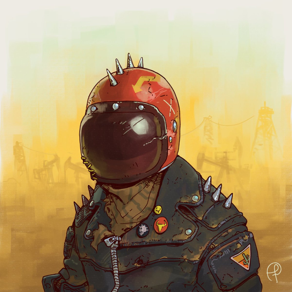 Highwayman 

#wasteland #biker #desert #portrait #madmax #punk #atompunk #jacket #helmet