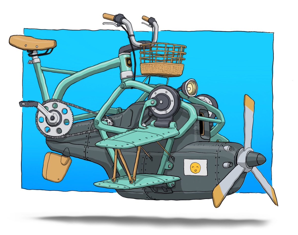 「#メカ #イラスト #illustration 
先進的な自転車をデザインしまし」|がとりんぐ三等兵のイラスト