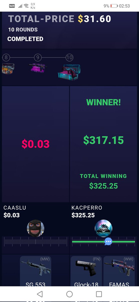 Kacperro52's tweet photo. Yooo @DaddyskinsCSGO that was good one ticket https://t.co/SMmi24SO6I